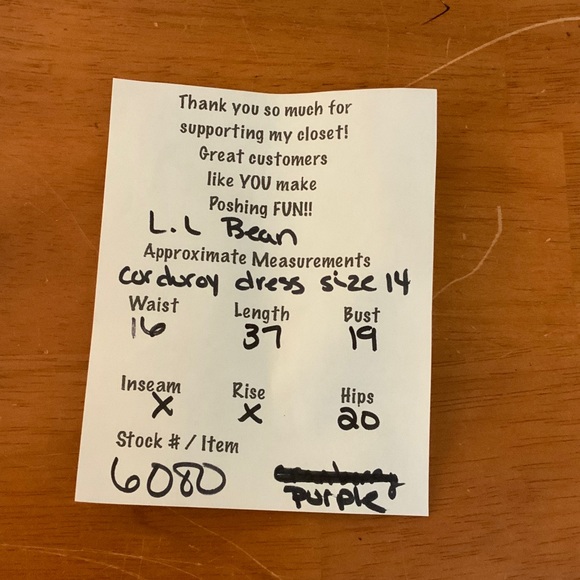 104 RARE! Vintage L.L. Bean Purple Corduroy Dress with Pockets - Picture 12 of 16